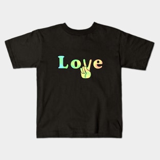 Love And Peace Hand Sign Kids T-Shirt